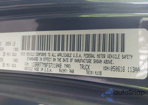 2015 Ram 1500 Big Horn from USA, damaged, VIN 1C6RR7TM8FS711048
